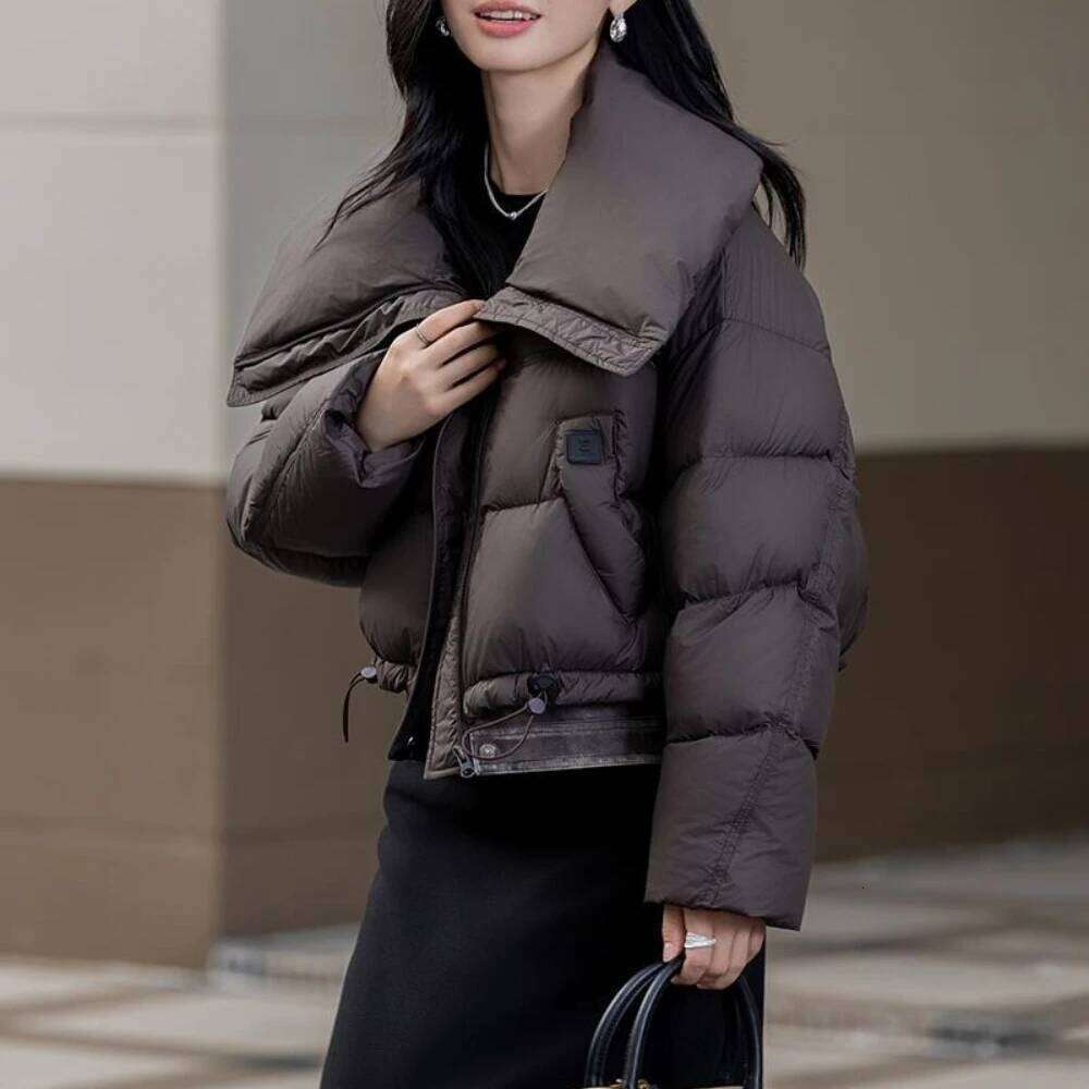 OFTBUY 2025 New Autumn Winter Clothes Women Fashion Short White Duck Down Coat Female Solid Color Fluffy Puffer Jacket Lady