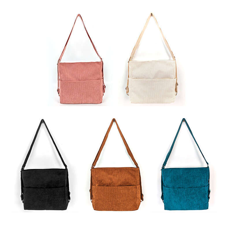New Corduroy 2025 Simple Casual Stylish Solid Color Shoulder Underarm Handheld Tote Bag 250531