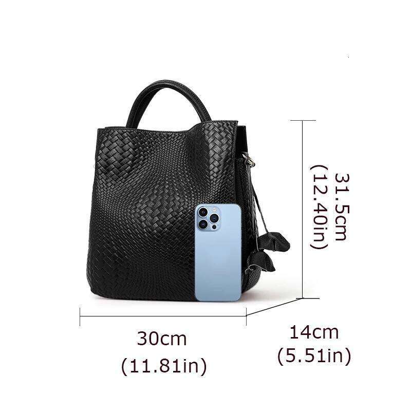Aidrani Women's Genuine Leather Handbag With Luxurious Woven Patterns Is A Large Capacity And Fashionable Cowhide Bag