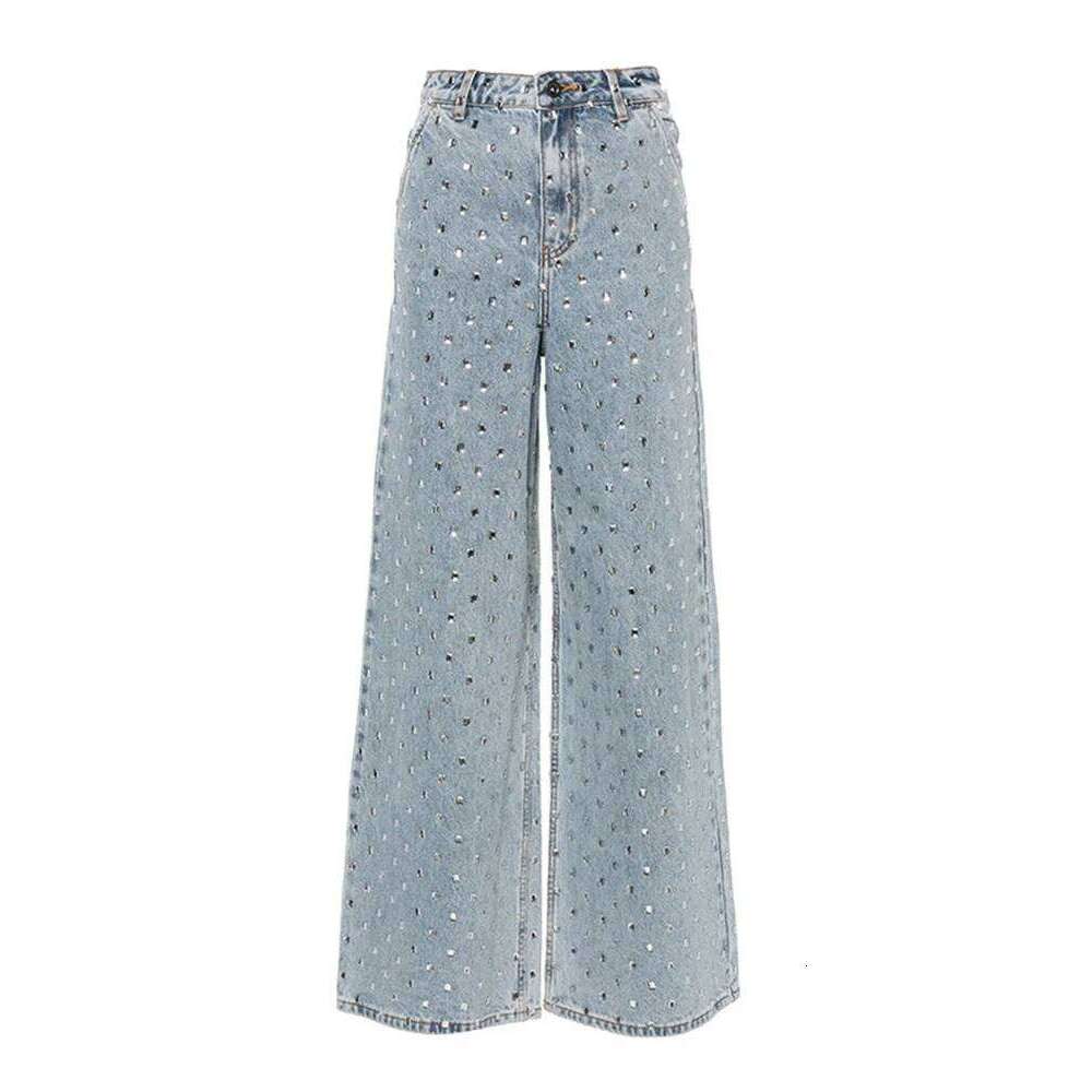 Elegant Women's Dias Baggy Pants High Waist Pocket Button Zippers Straight-Leg Jeans 2025 Spring Summer Female Y2k Trousers