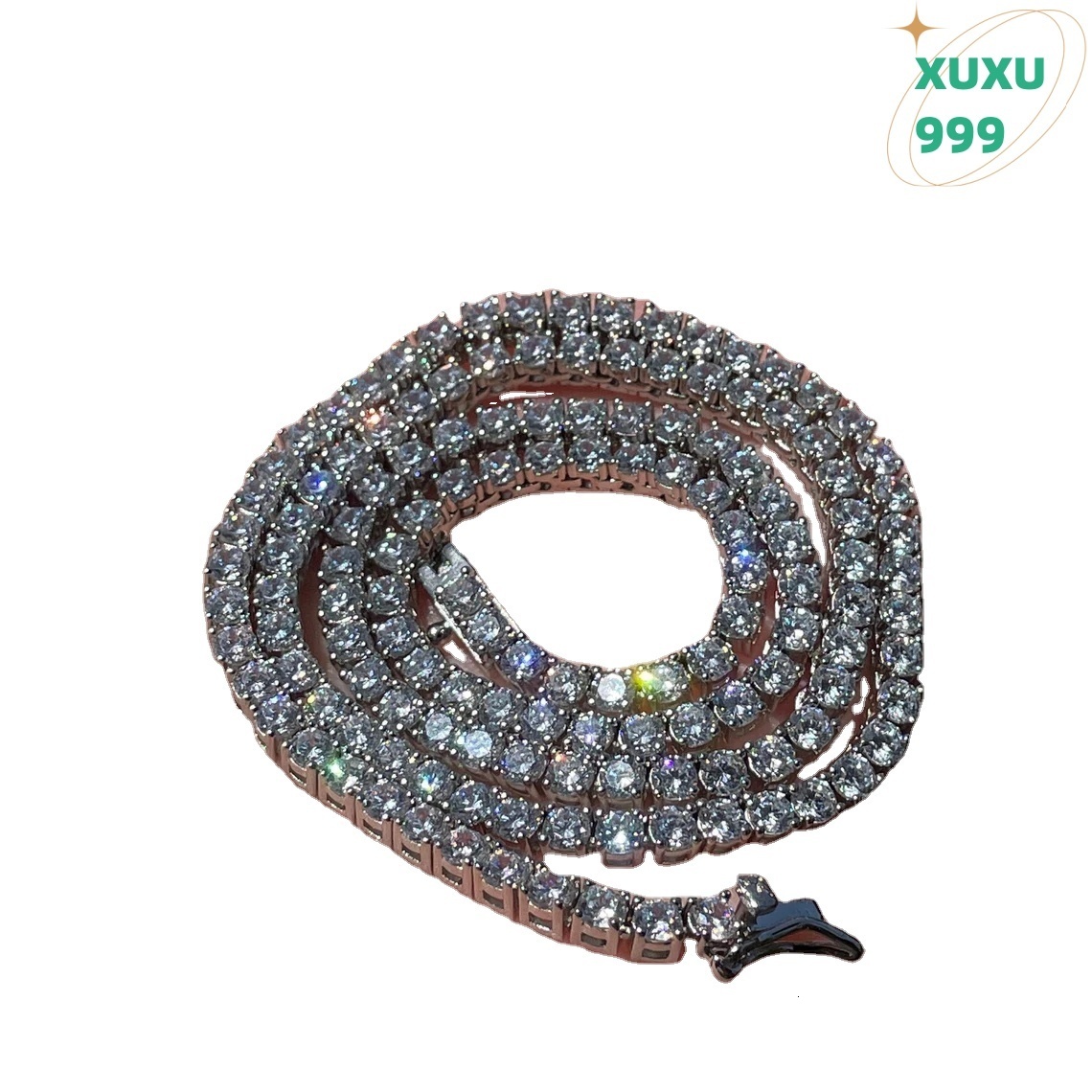 OACOCA 925 Sterling Silver Moissanite Tennis Chain 4mm Fine Jewelry VVS 16 18 20 Inch Diamond Tester Passed Necklace