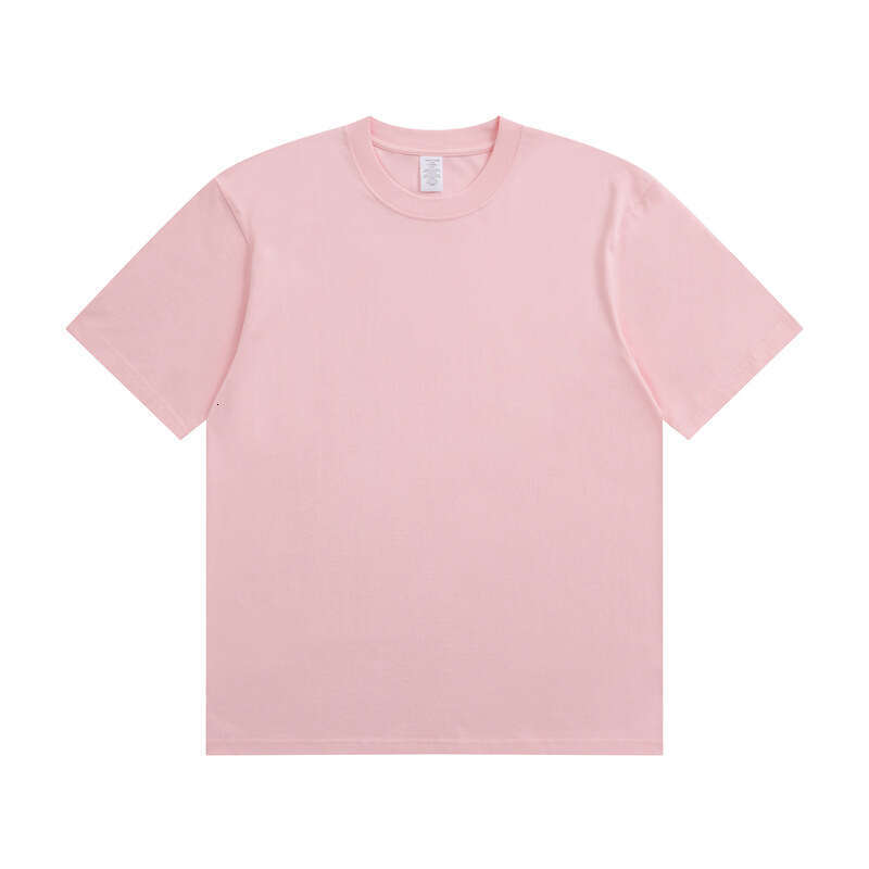 2025 T-Shirt for Men 230g Solid Color Crew Neck Short Sleeve Casual Combed Cotton Unisex Regular Shoulder Tee-Angola Red