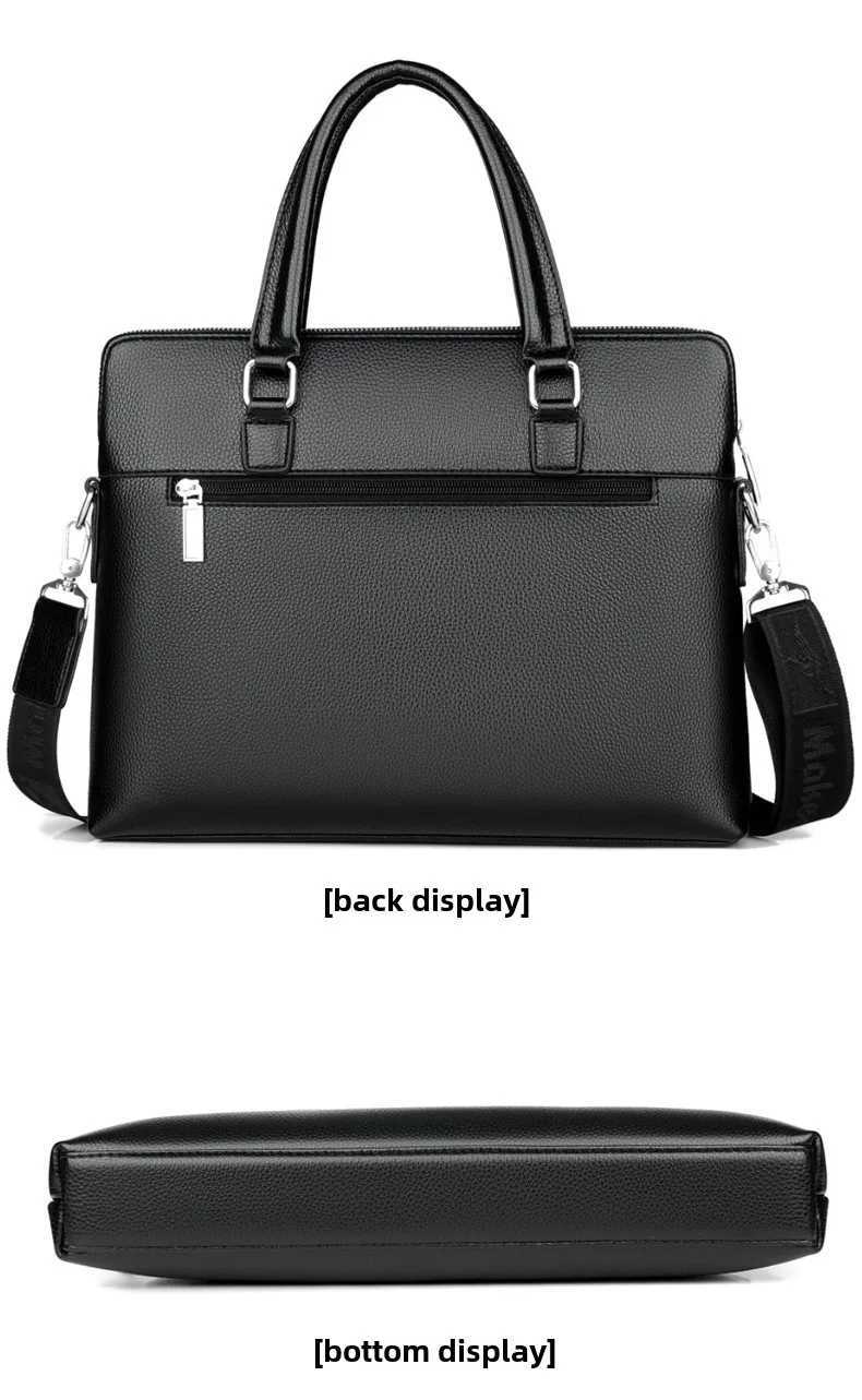 2025 New Shoulder Bag Crossbody Bag Mens PU Leather Horizontal Style Mens Backpack Business Document Leather Bag Briefcase W250610