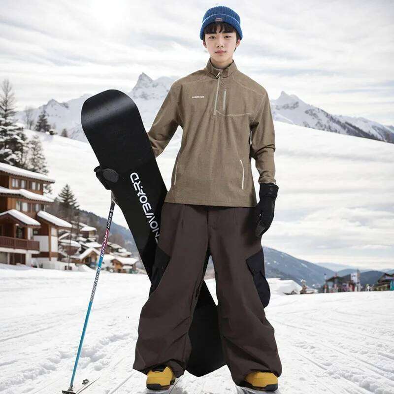 2025 New Skating Women's Work Loose Single Board Wear Resistant Warm Professional Snow Clothes Men's Pants