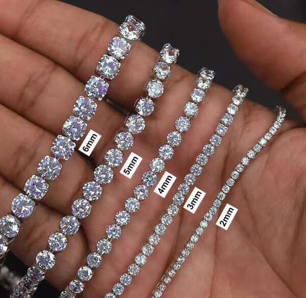 OACOCA Customizable 925 Sterling Silver Tennis Chain Necklace Moissanite Hip Hop Jewelry for Women and Men
