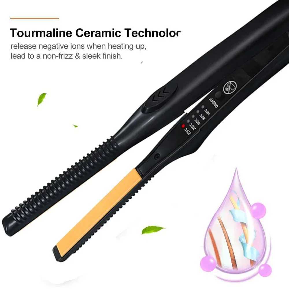 Ultra-Thin Hair Curler 2 in 1 Function Hair Straightener and Curler Crimper 4 Temperature Ceramic Flat Thin Plate Styling Tool W250610