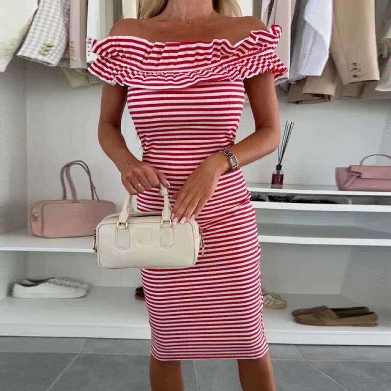 Temperament Lady Commuting Mini Dresses Sexy Slash Collar Solid Color Slim Short Elegant Sleeveless High Waist Party Dress