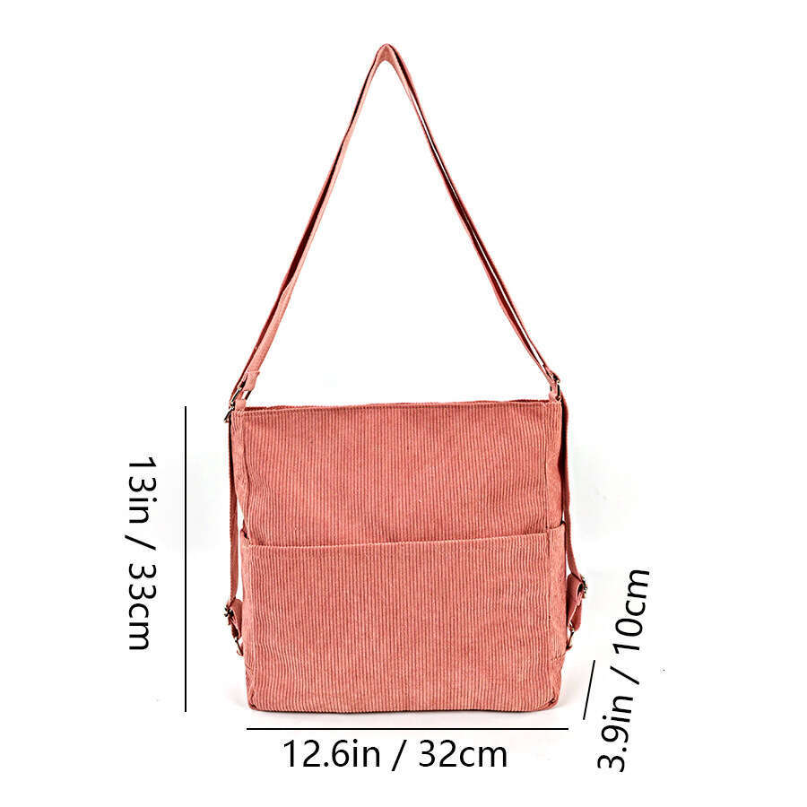New Corduroy 2025 Simple Casual Stylish Solid Color Shoulder Underarm Handheld Tote Bag 250531