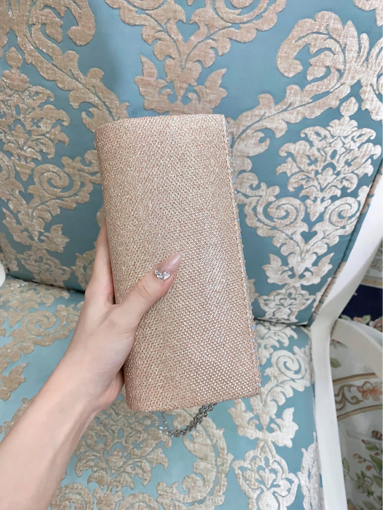 Elegant and fashionable sparkling rhinestone dinner bag exquisite and luxurious shoulder bag banquet party ball envelope bag 250606