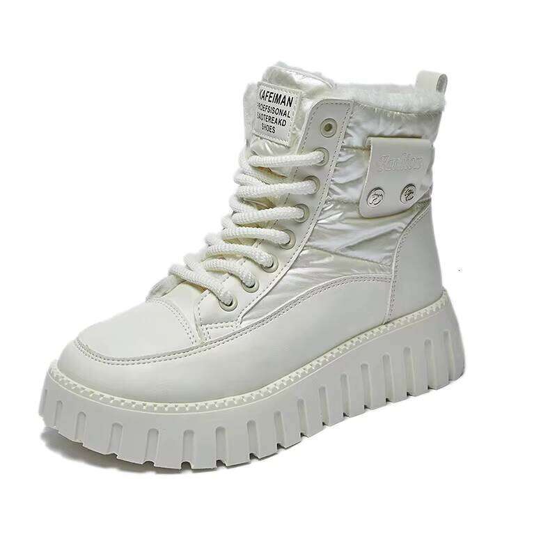 Women's Plush Cotton Winter New Boots with Thick Sole Increase and Casual Versatile High Top Shoes