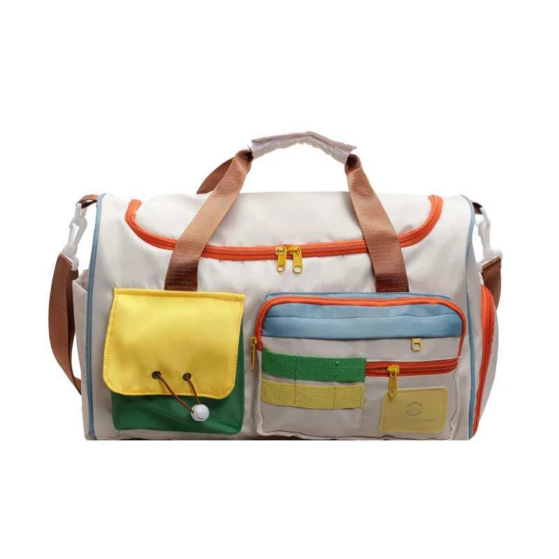 Fashionable Colorblocking Crossbody Bag Largecapacity Travel Singleshoulder Shortdistance Fitness Bag 250605
