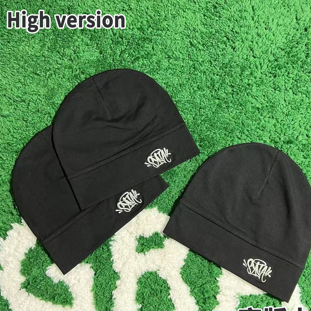 High version synaworlds Beanie luxury hip-hop trendy letter jacquard knitted hat for men and women