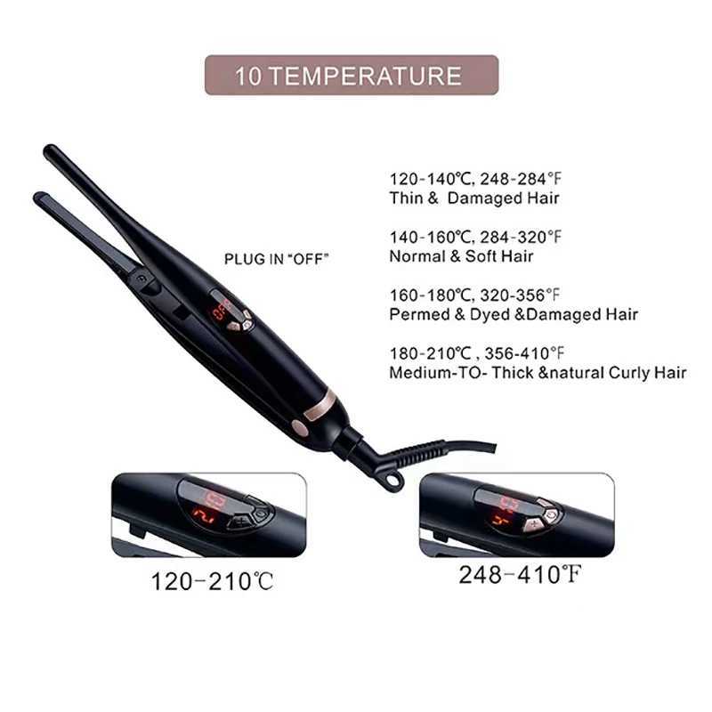 2 in 1 Flat Iron Hair Straightener Hair Curler Professional Ceramic Flat Iron For Short Hair Women And Men Beard Straightener W250610