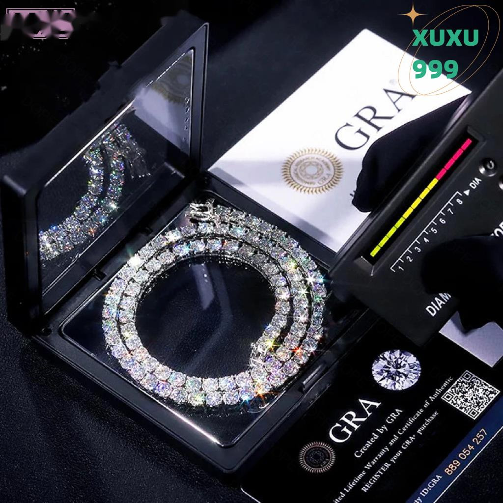 OACOCA Hot Selling 3mm 4mm 5mm 6mm Tennis Necklace VVS Diamond Iced Out Hip Hop 925 Silver Moissanite Tennis Chain