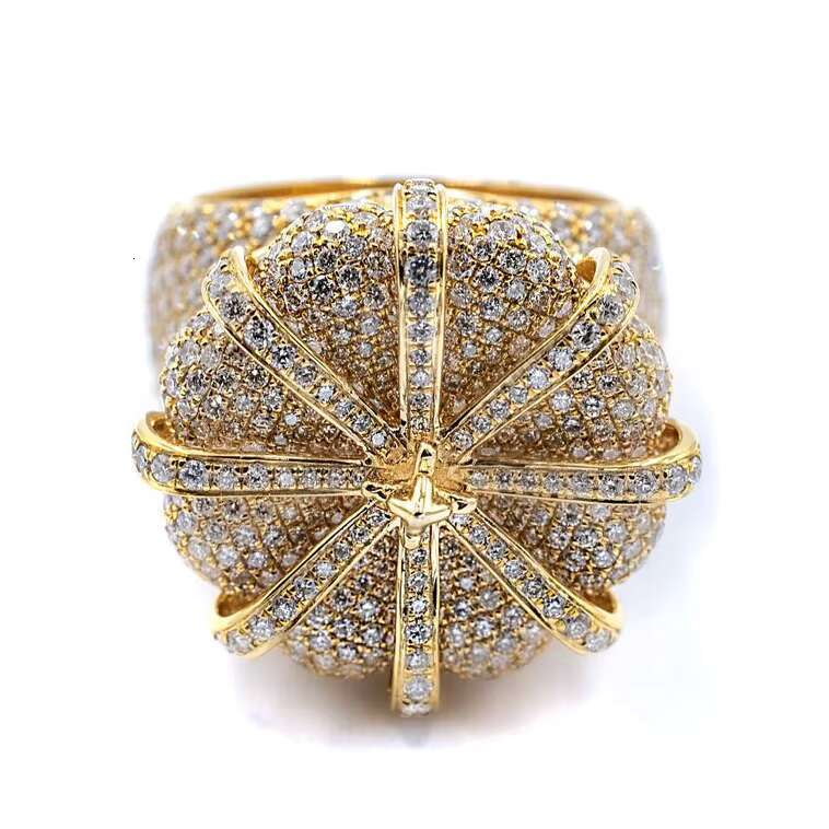 Wholesale Mens Hip Hop Jewelry 925 Sterling Silver Moissanite Iced Out Gold Plating Crown Engagement Cluster Ring for Men