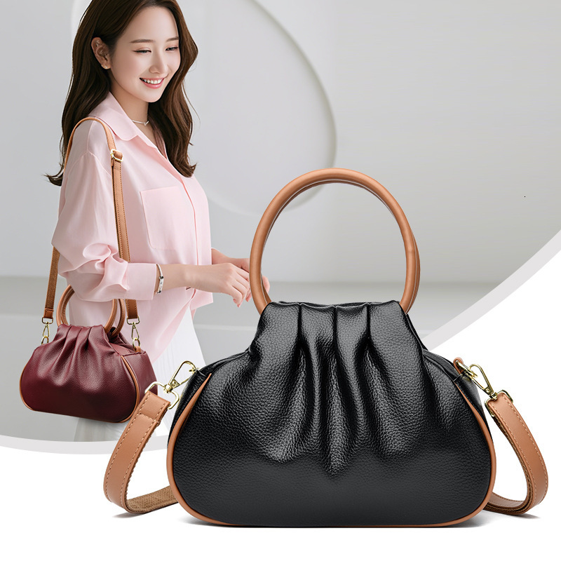 Free Shipping Trade Luxury Handbag 2025 New Designer Cloud Dumpling Bag Large Capacity Mom Bag Pleated Shoulder Crossbody Women's Bag
