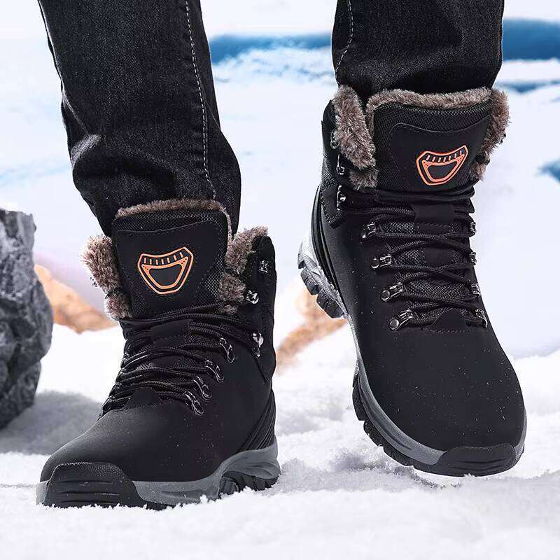 Wholesale Big Size Outdoor Factory Price Men Add Fur Keep Warm Sport Hiking Boots Winter Shoes