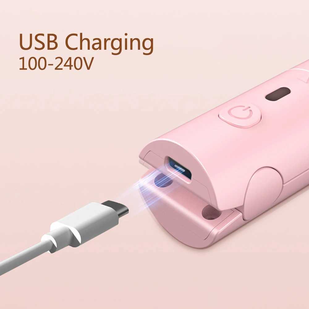 Mini Hair Straightener USB Rechargeable Straightening Iron Wireless Portable Titanium Plate Flat Iron For Travel Dual Voltage W250610