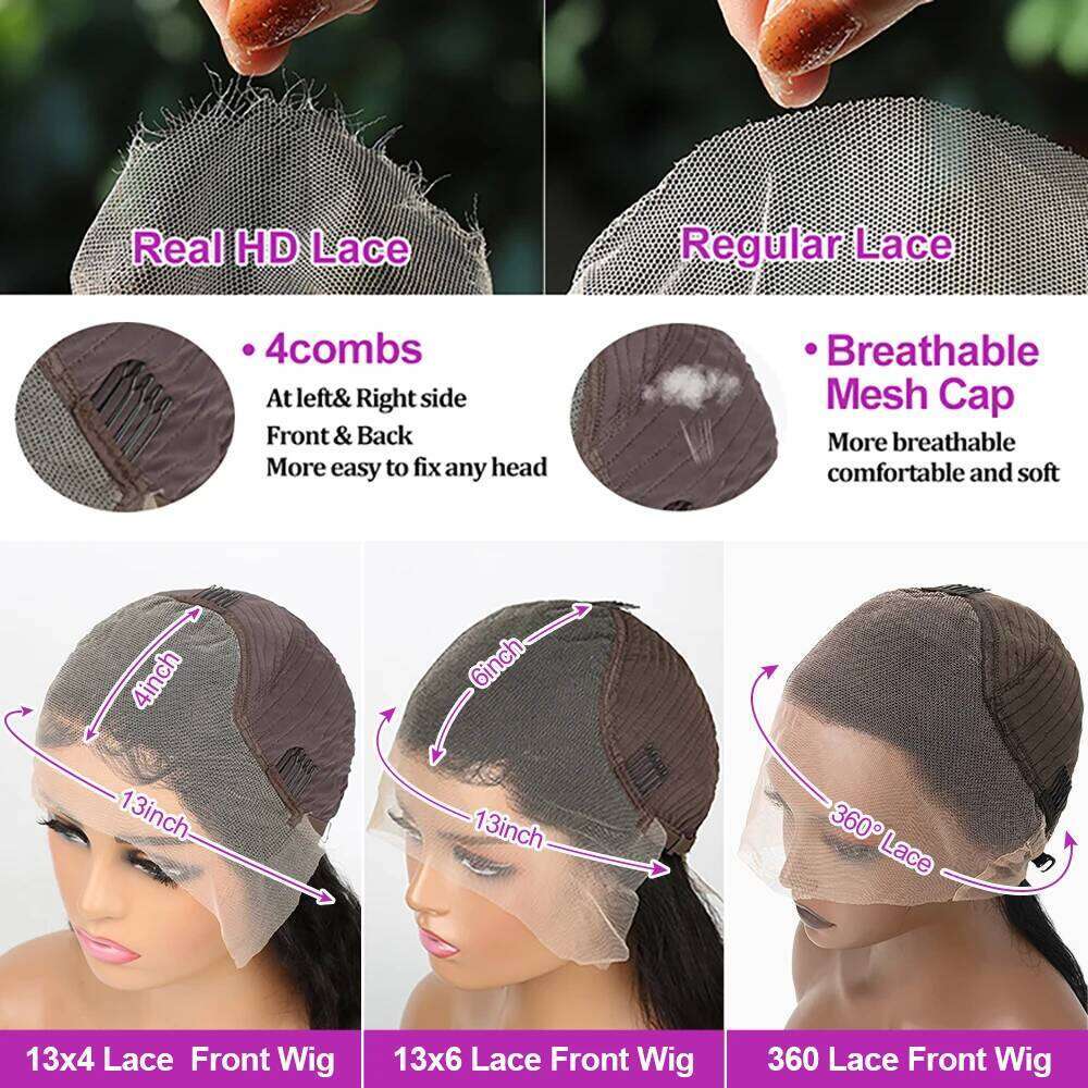 30 40 Inch Loose Deep 13x6 Hd Frontal 360 Full Curly Human Hair Wigs for Women 13x4 Water Wave Lace Front Wig
