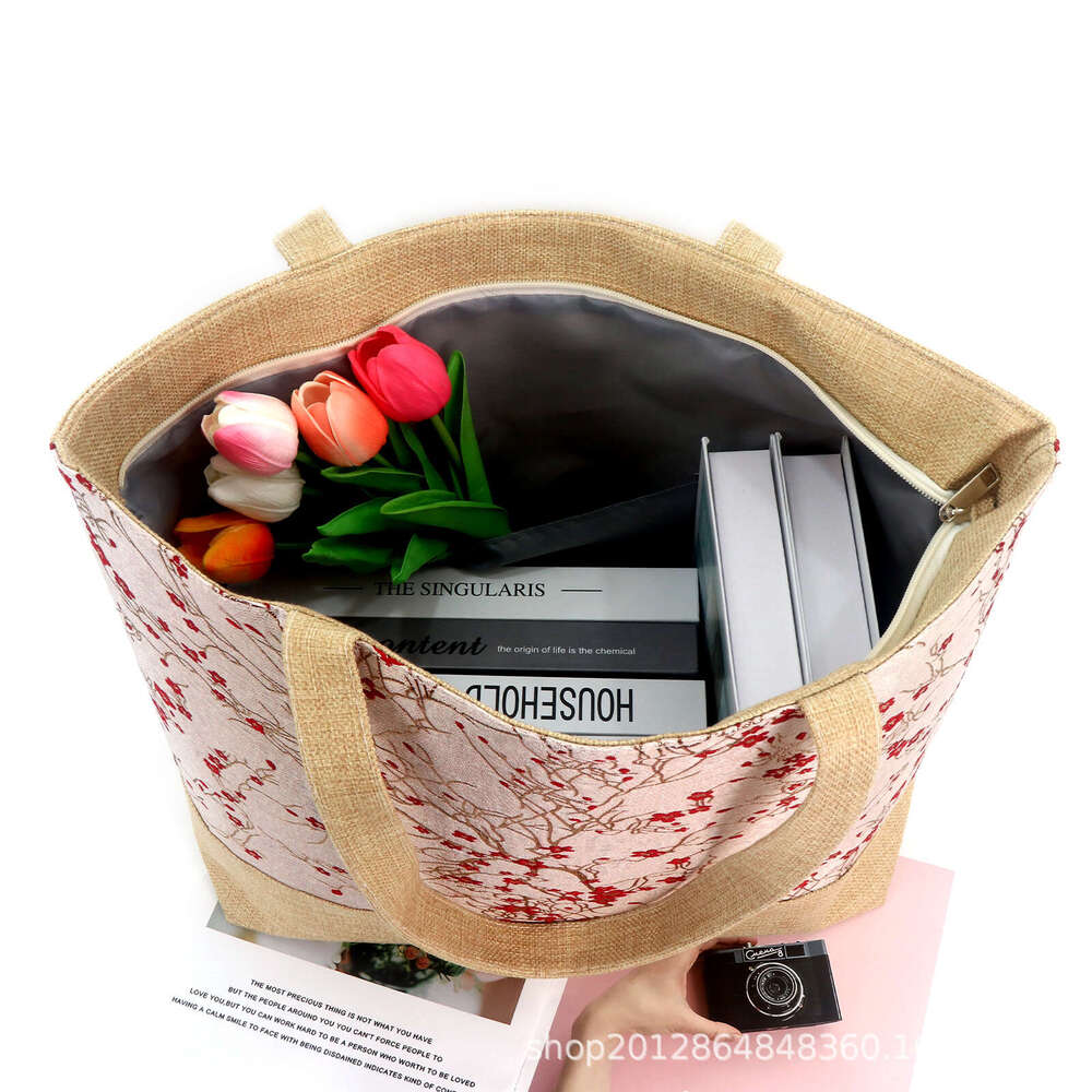Canvas Work Commute High Aesthetic Landscape Tote Bag College Students Large Capacity Versatile Literary Style For Women