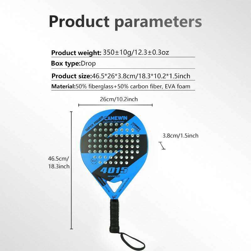 Racket Series Teardrop Padel Flap Aerodynamics & Custom Grip Technology Carbon with Black Eva Core | Advanced