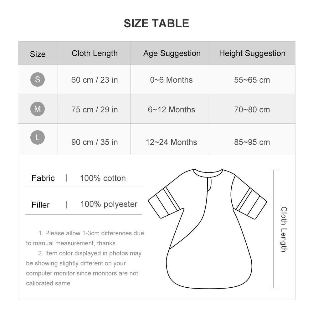 Sleeping Bag For Babies 0-24Months Thicker Winter Sleep Sack Removable Sleeves Kids Anti-Kick Prevent Cold Baby Blanket 3.5Tog y250610TZYB