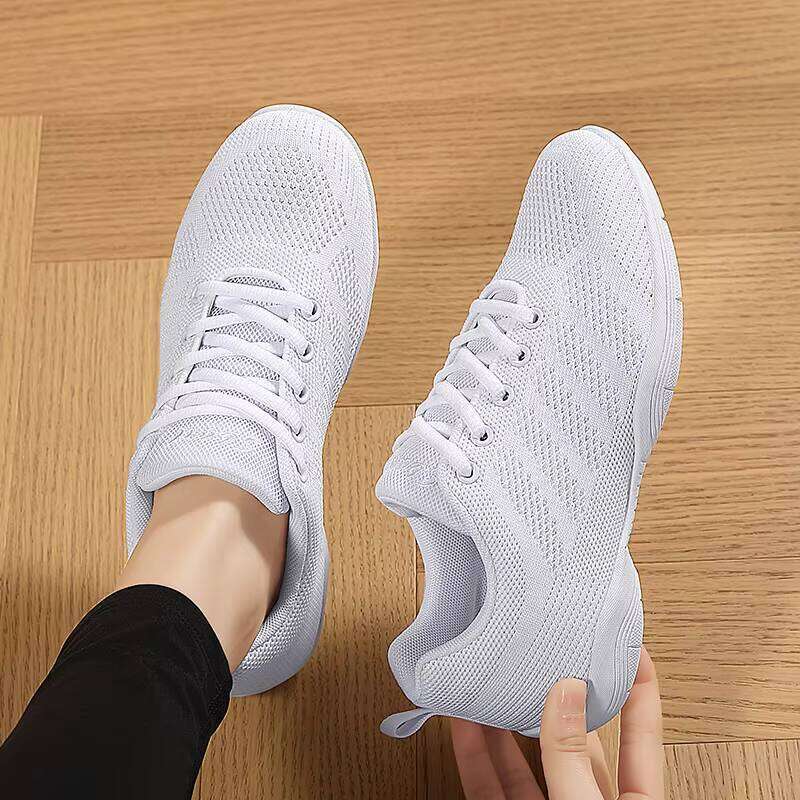 Wholesale Aerobics Flying Woven Hollow Mesh Parent-child Breathable Flat Dance Shoes for Women