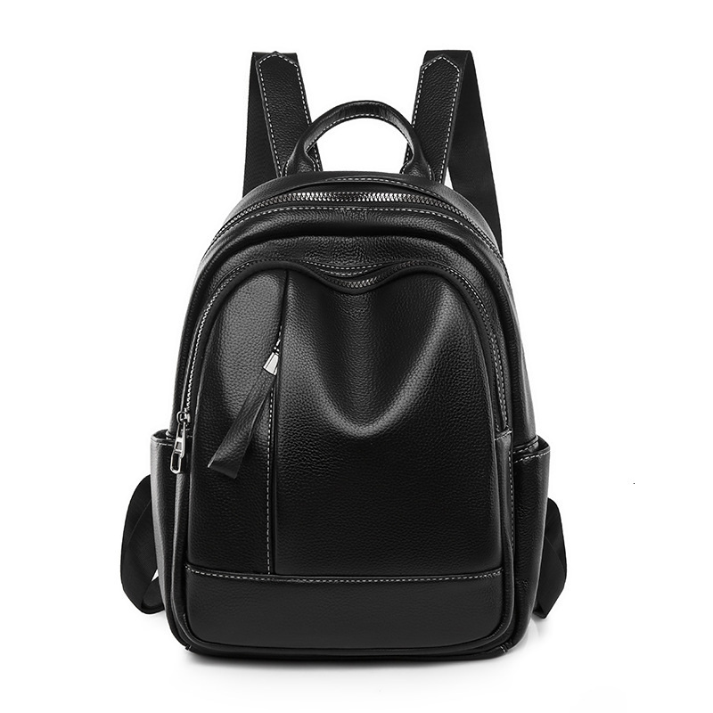 Women's 2025 New Style Textured Soft Leather Fashion Large Capacity Simple Commuter Ladies Backpack