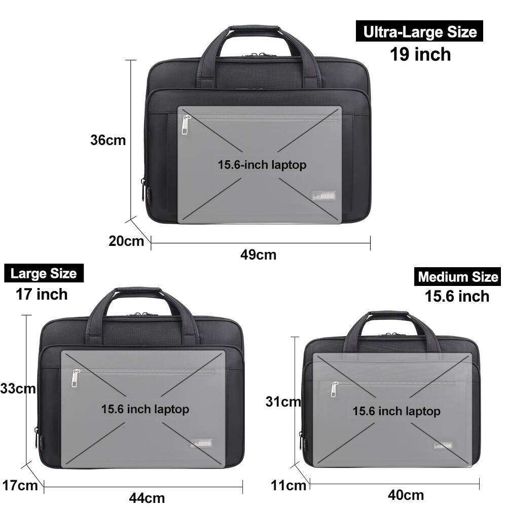 Large-Capacity Business Briefcase 15.6 Inch 17 19 Inches Laptop Men's Waterproof Canvas Document Work Office Bag Offical