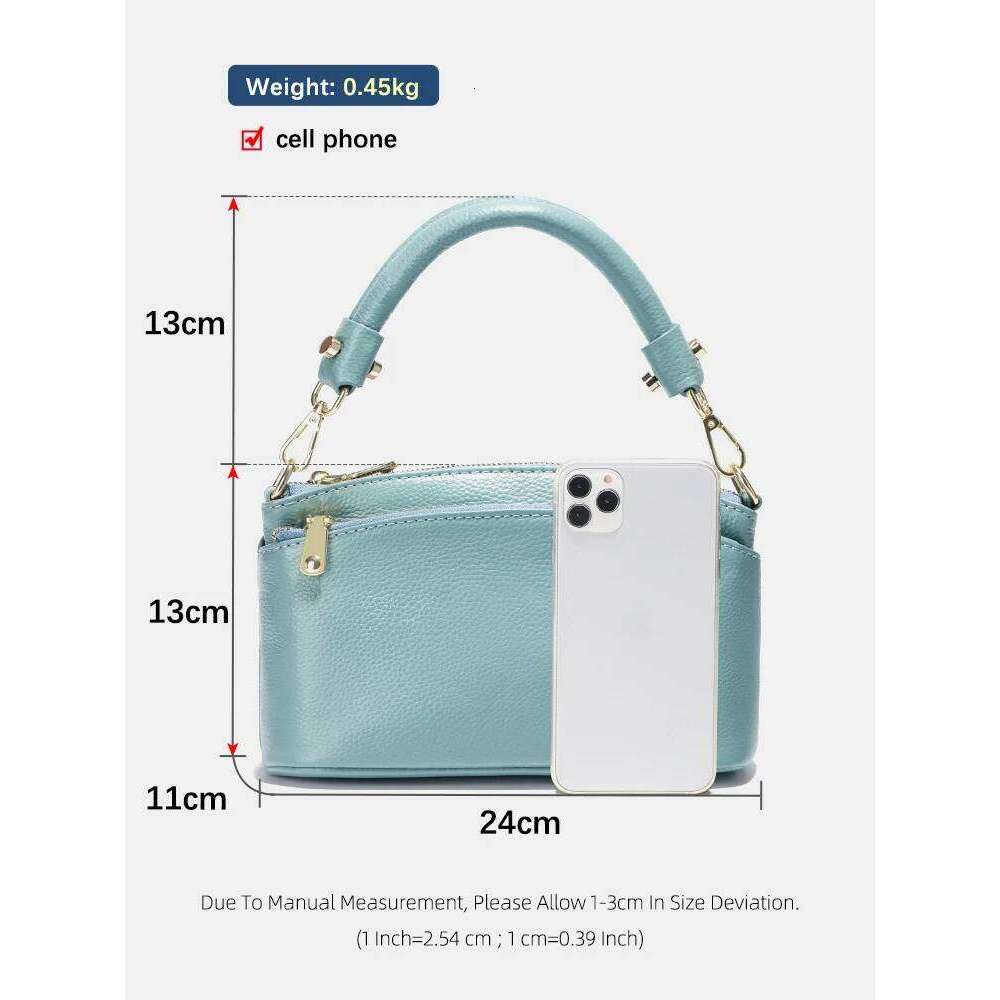 Zency Women Blue Red Soft Genuine Zipper Cowhide Leather Shoulder Bag Ladies Crossbody Small Handbag Satchels Sac