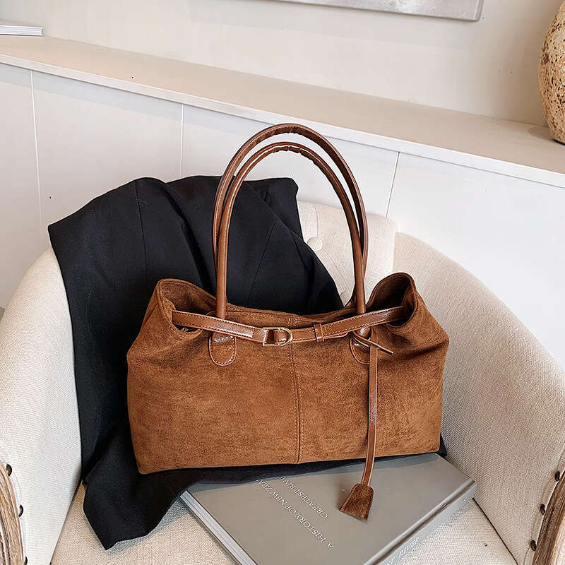 Autumn Winter Large Capacity Suede for Women 2024 New Casual Commuter Shoulder Handheld Tote Bag