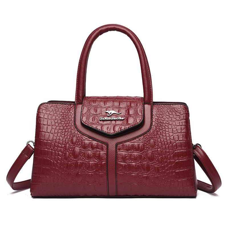 Free Shipping New Crocodile Pattern Bag Luxury Large Capacity Women's Bag Designer European And American Fashion Ladies Shoulder Bag Crossbody Ha