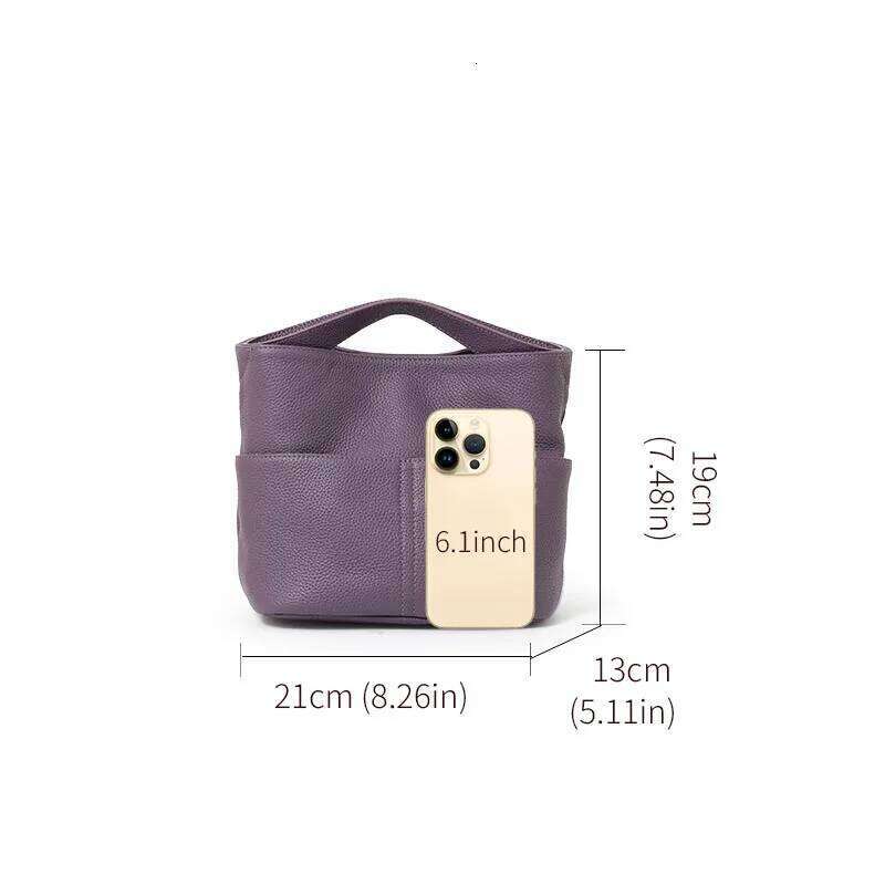 In summer of 2025, the new top cowhide large-capacity fashion handbag Joker bucket shoulder slung bag