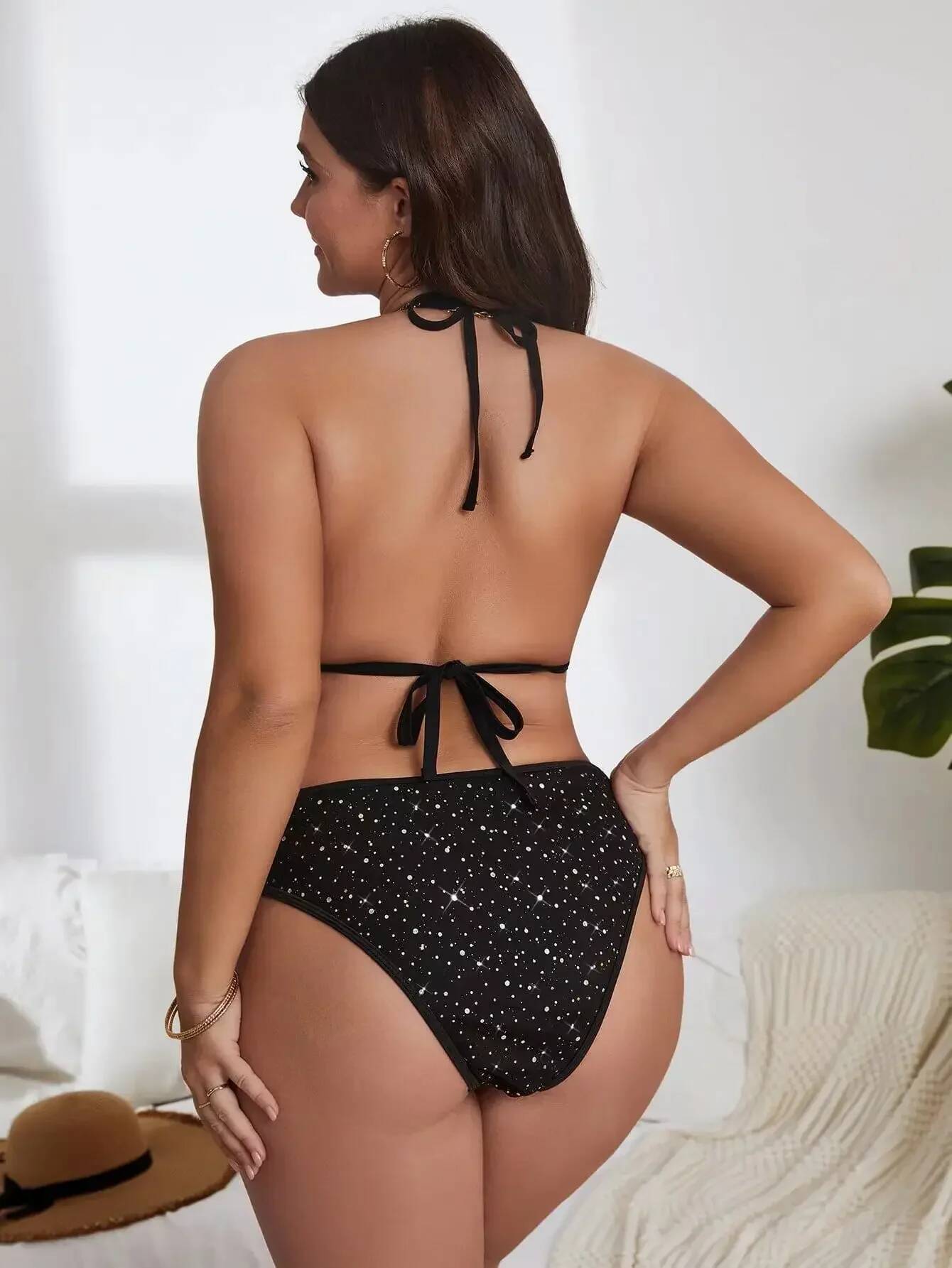 New 3PCS Big Bikini with Cover Ups Plus Size Swimwear Women Swimsuit Beachwear Bathers Bathing Suit Female Micro Biquini