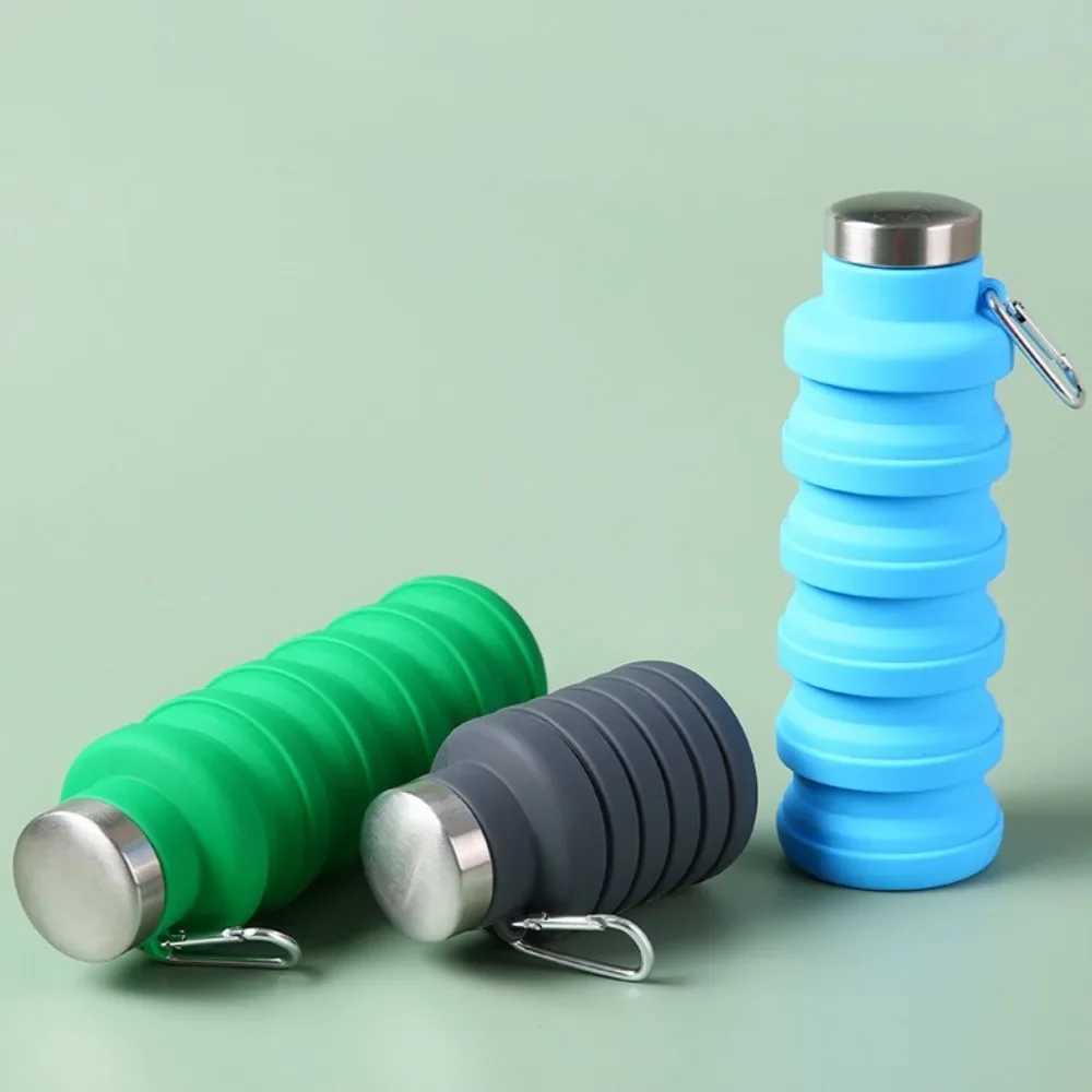 Collapsible Silicone Water Bottle - Durable Foldable Sports Flask Running/Hiking Portable Telescopic Cup for Travel Fitness Z260202