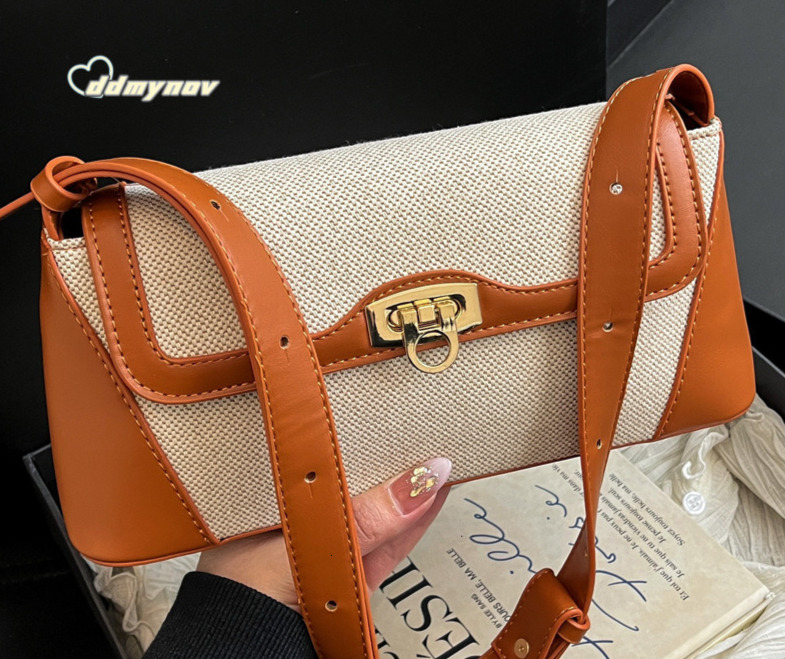 Crossbody for Women 2025 Trendy New Niche Shoulder Color-Block Casual Commuter Versatile Underarm Bag ddmynov