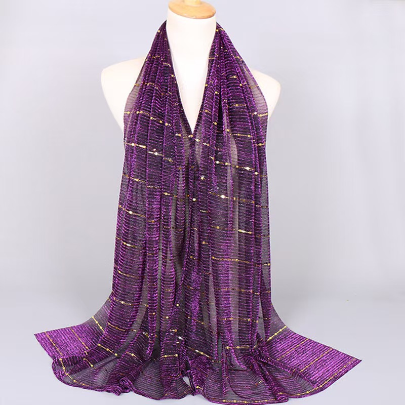 T935 autumn new women's wick silk sequin long scarf Indian scarf autumn and winter long scarf