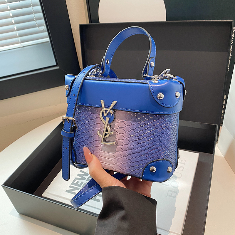 Designer bag free shipping 2025 new fashion luxury high-end texture printed box bag single shoulder crossbody bag for women
