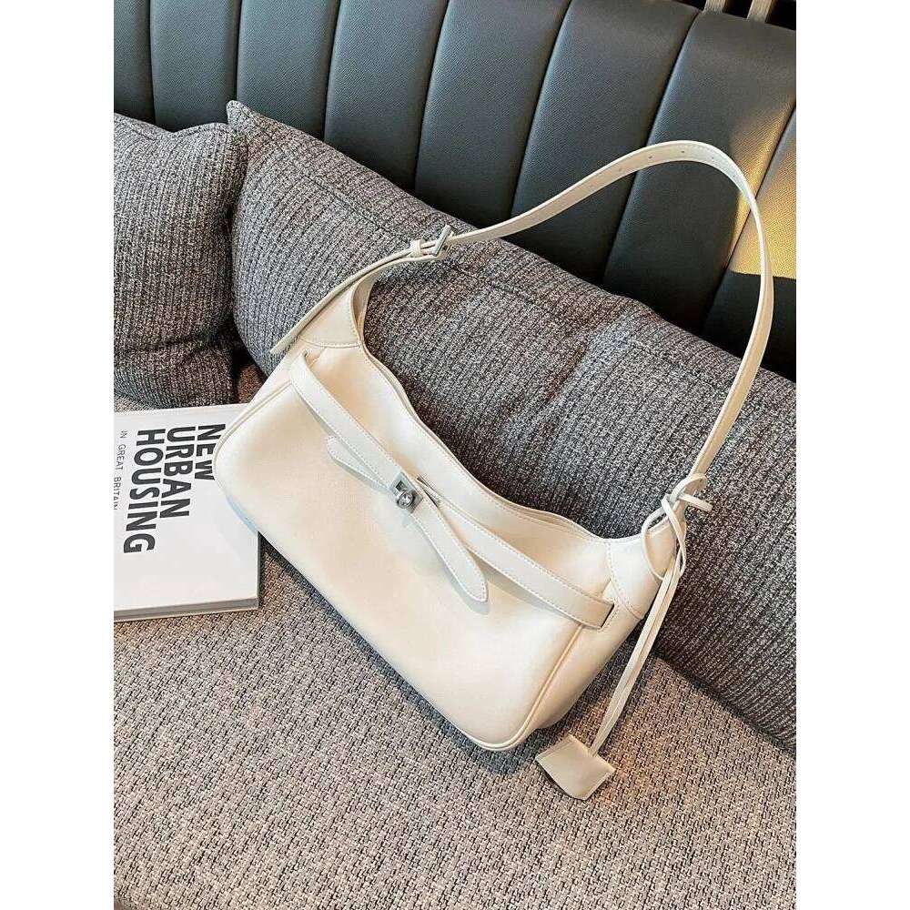 Women New Fashion Single Shoulder Designer Solid Color Elegant Cow Split Leather Office Ladies Work Handbag Hasp Underarm Bag 2025/06/10