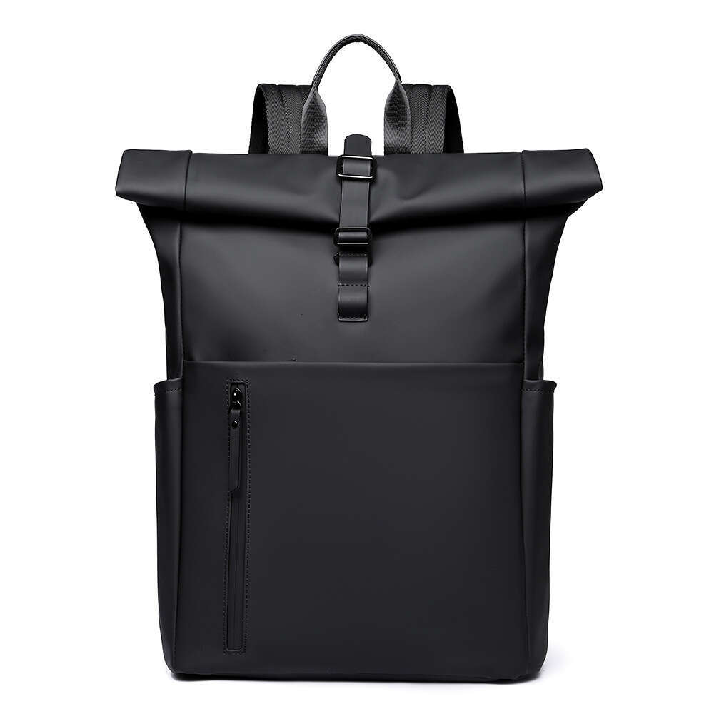 New Men's Outdoor Casual For Work Commute Laptop Bag Trendy Rolled Edge Travel Backpack