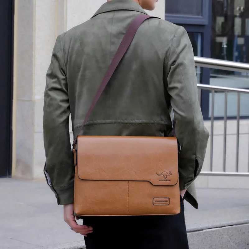 PU Leather MenS Briefcase Male Executive Document Shoulder Vintage Business Work Messenger Crossbody Side Designer Caddy Bag W250610