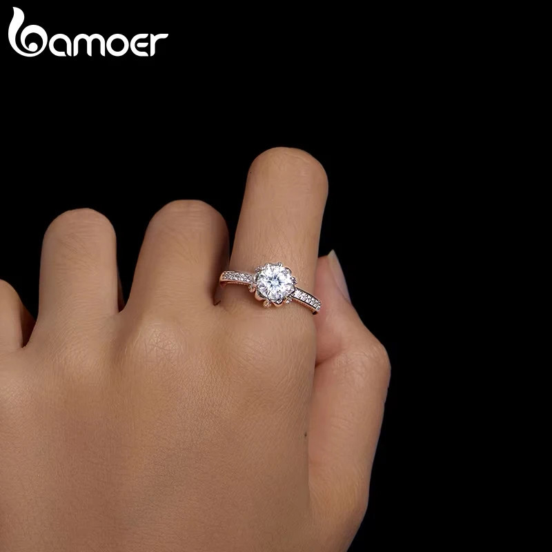 D Color VVS1 EX Flower Ring 1ct Round Diamond Solitaire Engagement 925 Sterling Silver Rings For Wo 250610