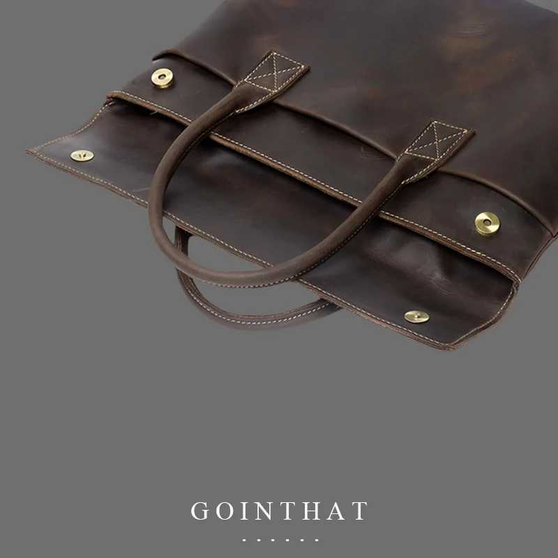 Men Genuine Leather Briefcase Business Handbag Messenger Bags Laptop Bag Notebook Case Sleeve Male Vintage Shoulder Travel Bags W250610