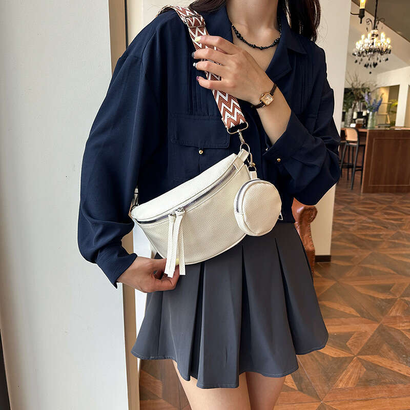 Niche Design Women's Chest 2024 New PU Texture Single Shoulder Crossbody Solid Color Simple Fashion Waist Bag