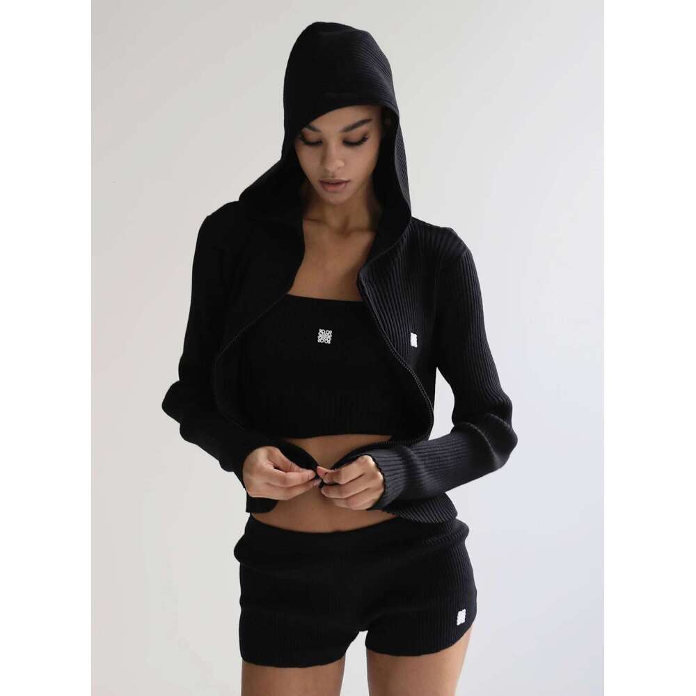 Badblood Red Zipper Hoodie Women's Sexy Long Sleeve Knitted Sweater Coat Autumn/Winter New Collection