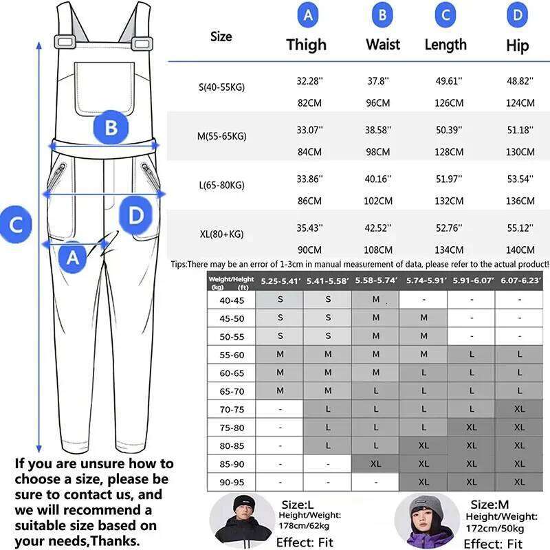 Ski Strap 2025 New Outdoor Sports Skiing Overalls Thermal Breathable Snowboarding Pants Waterproof Women Men Snow Trousers