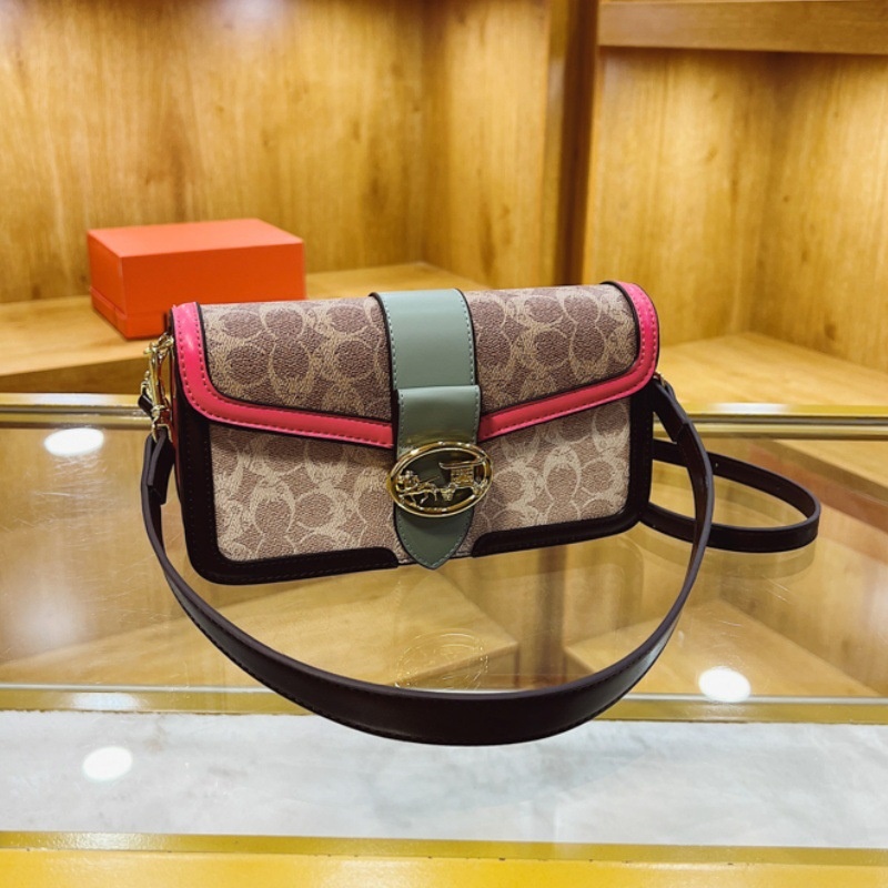 Free Shipping 2025 Designer Women's Luxury Fashion Color Contrasting Small Square Bag with Retro Style Single Shoulder Crossbody Bag