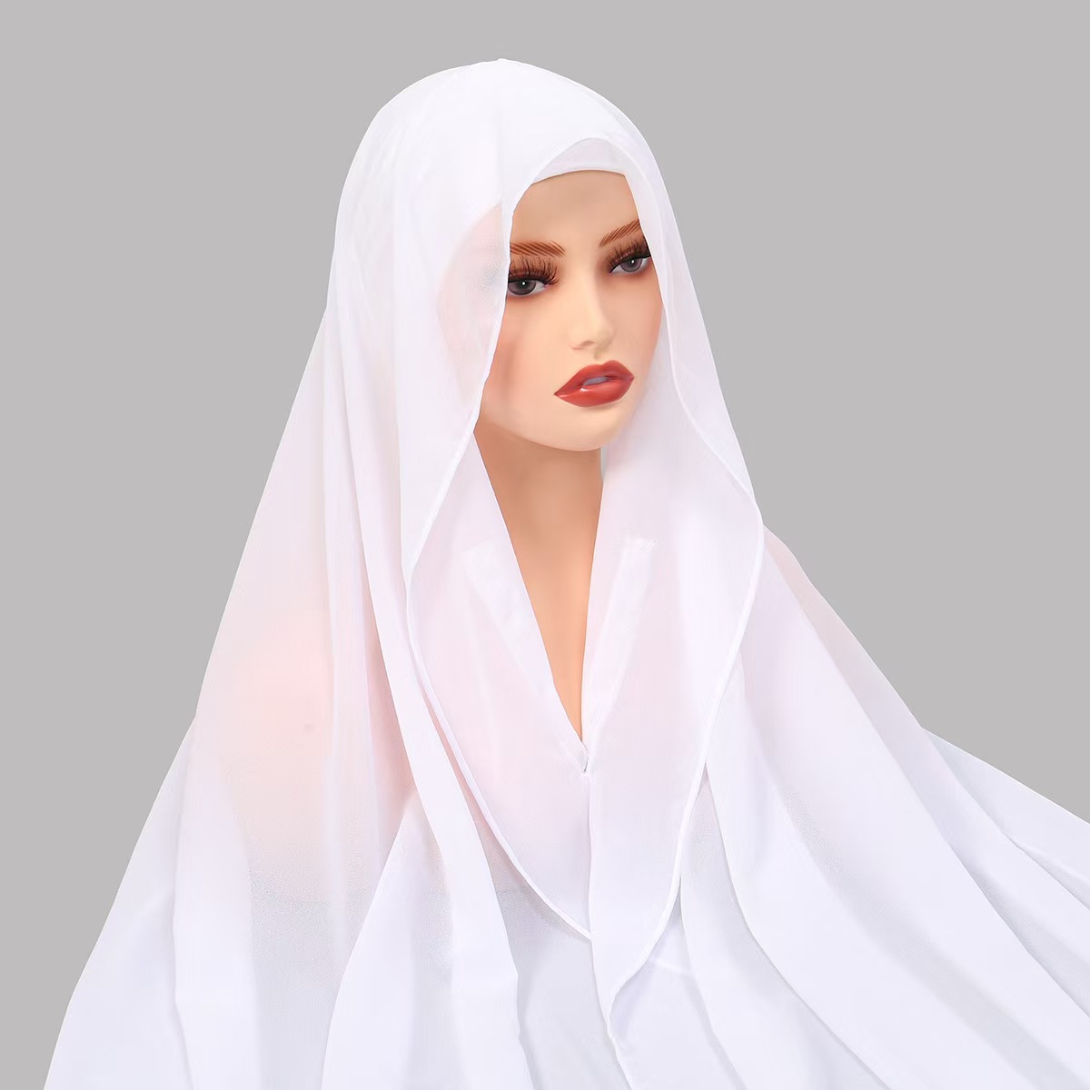 T929 new lazy chiffon headscarf with hat all-match fashion thin breathable magnetic buckle leisure head wrap shawl women