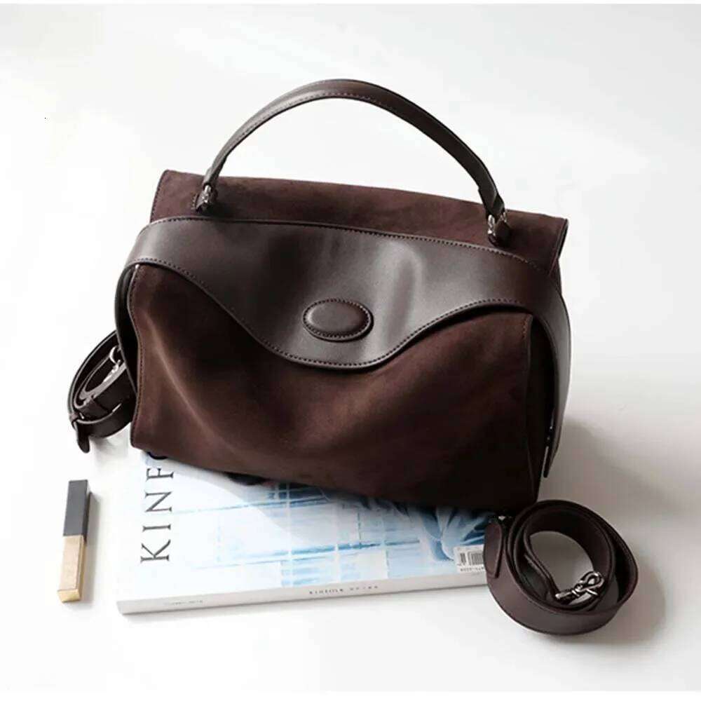 MS Soft Frosted Cowhide Leather Women Bags Designer Boston Bag Shoulder Handbag Chic Lady Autumn Daily Purses Tote 2023