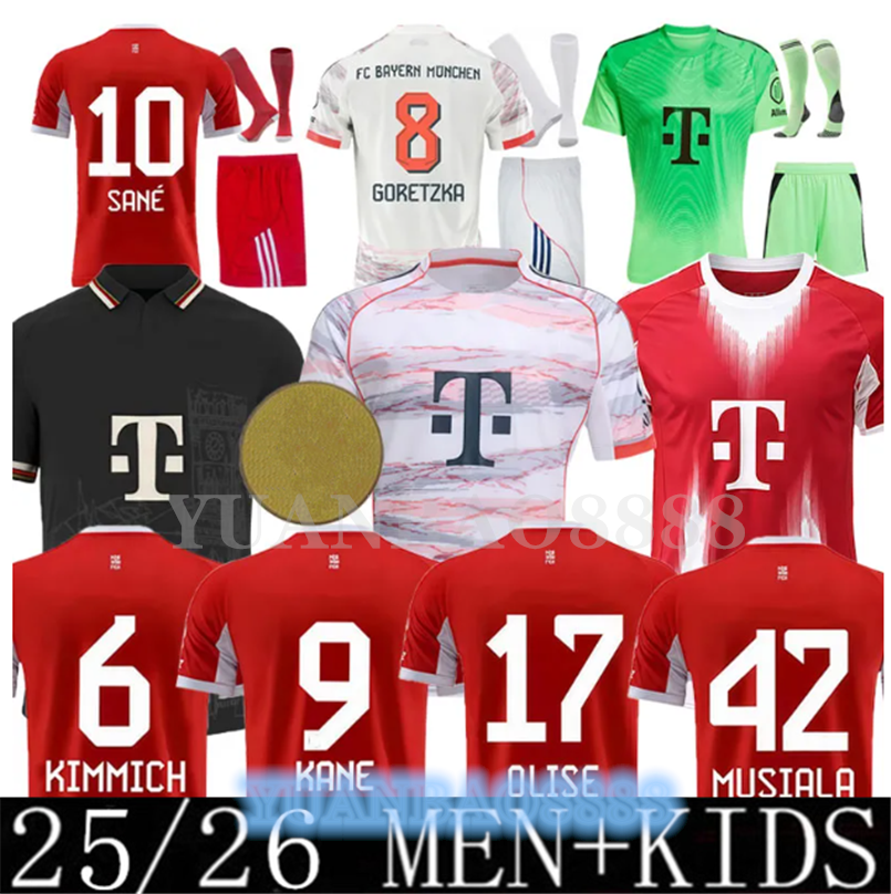25 26 KANE soccer jersey BAYERNs munich FANS Player Vertion 2025 SANE KIMMICH MULLER 125th anniversary football shirt Men Kids sets MUSIALA Goretzka Gnabry DIER 888